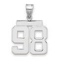 14kw Medium Polished Number 98 Charm
