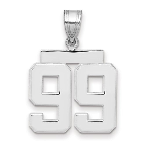 14kw Medium Polished Number 99 Charm
