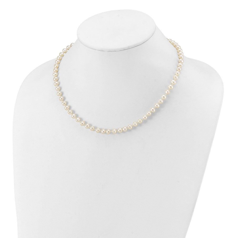 10k 5-6mm White Near Round Freshwater Cultured Pearl Necklace