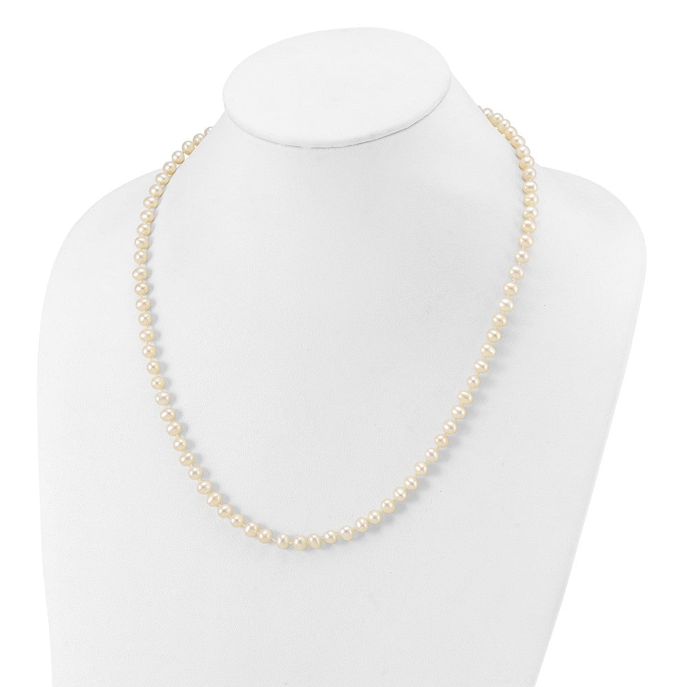 10k 5-6mm White Near Round Freshwater Cultured Pearl Necklace