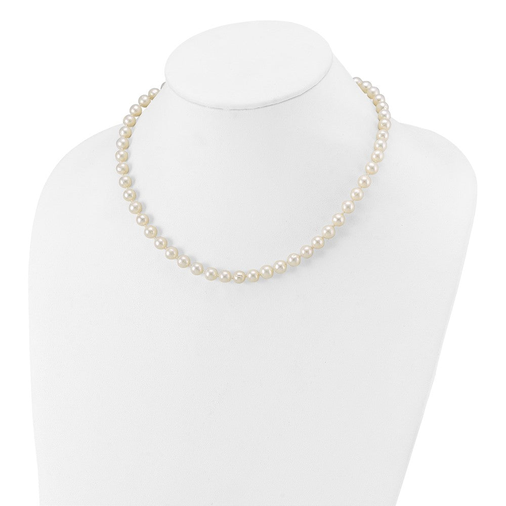 10k 6-7mm White Near Round Freshwater Cultured Pearl Necklace