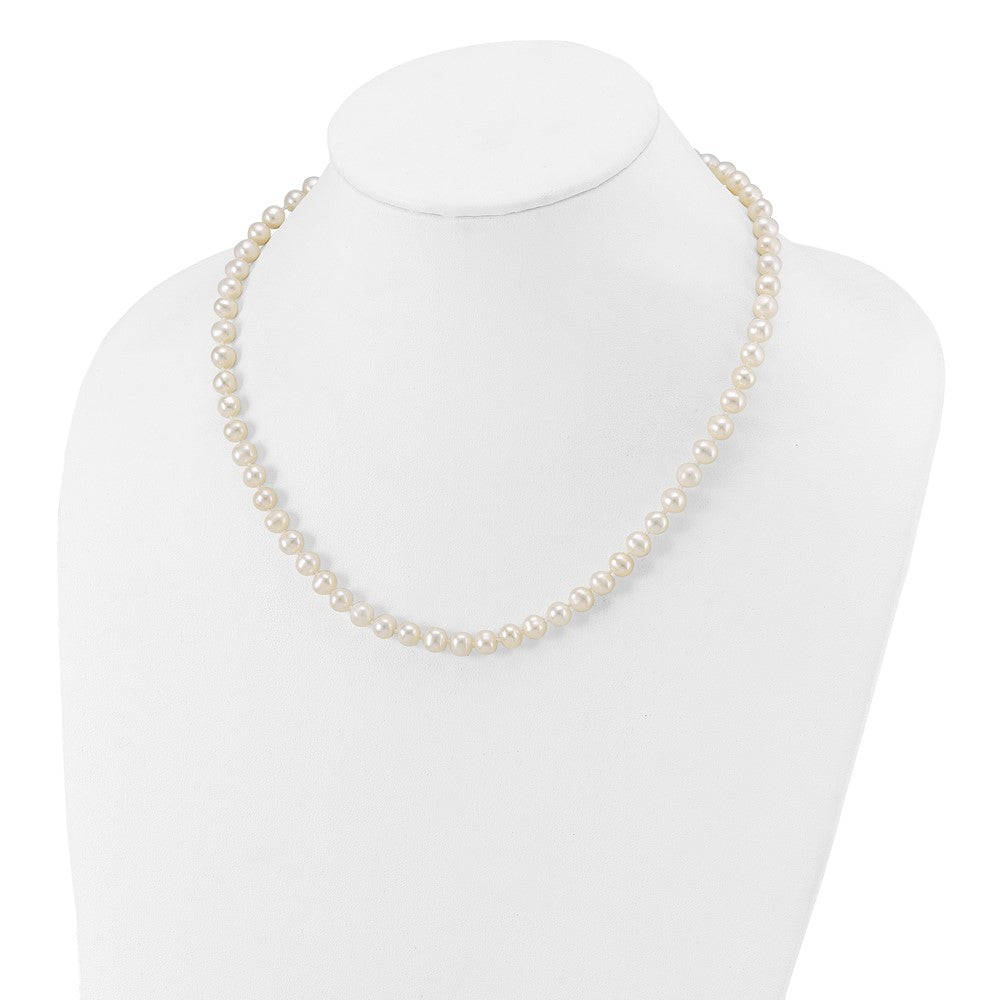 10k 6-7mm White Near Round Freshwater Cultured Pearl Necklace