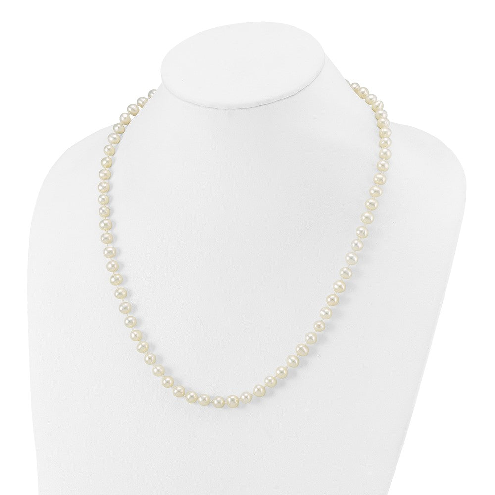 10k 6-7mm White Near Round Freshwater Cultured Pearl Necklace