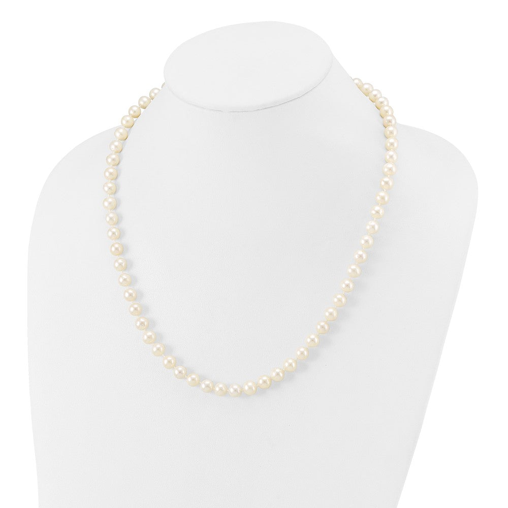 10k 7-8mm White Near Round Freshwater Cultured Pearl Necklace