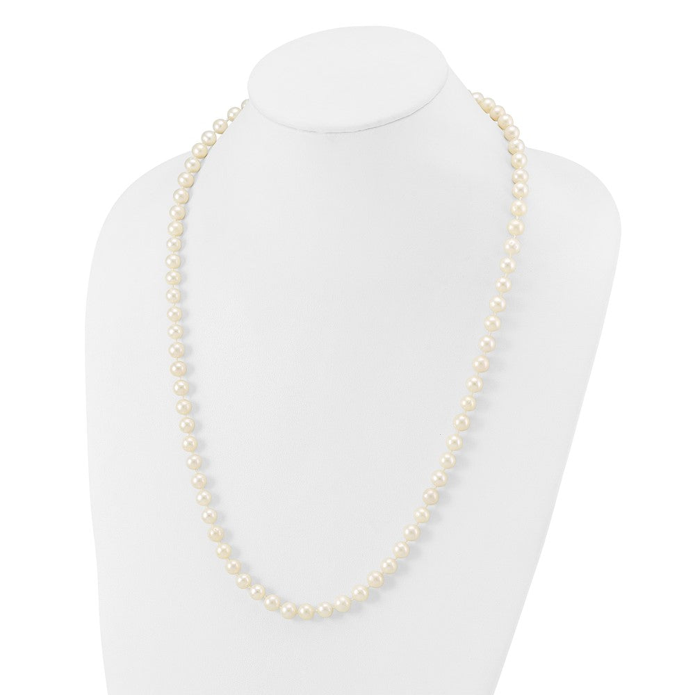 10k 7-8mm White Near Round Freshwater Cultured Pearl Necklace