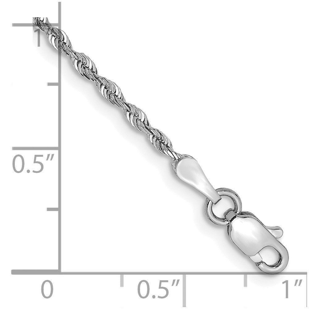 14k White Gold 1.85mm D/C Quadruple Rope Chain Anklet