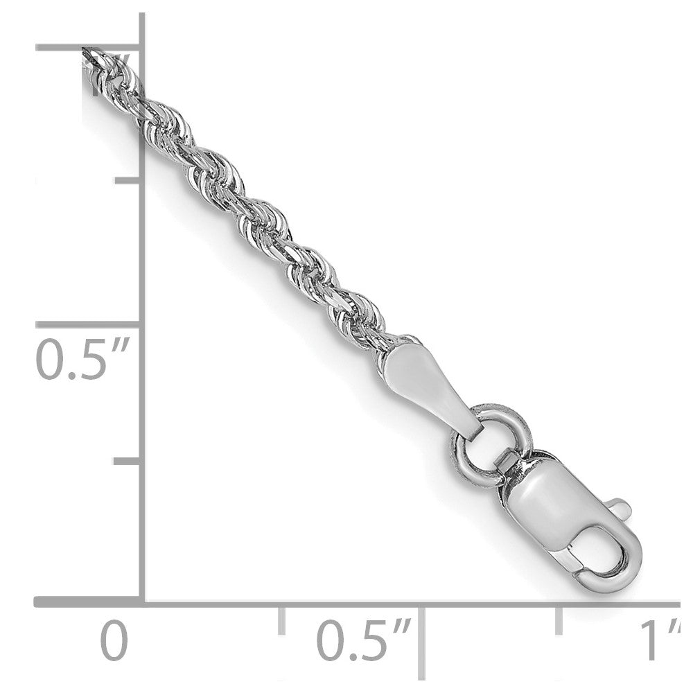 14k White Gold 2.0mm D/C Quadruple Rope Chain Anklet