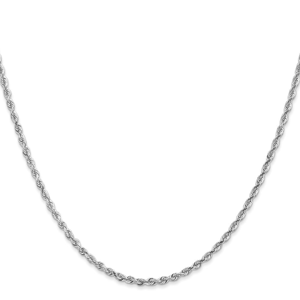 14k White Gold 2.25mm D/C Quadruple Rope Chain