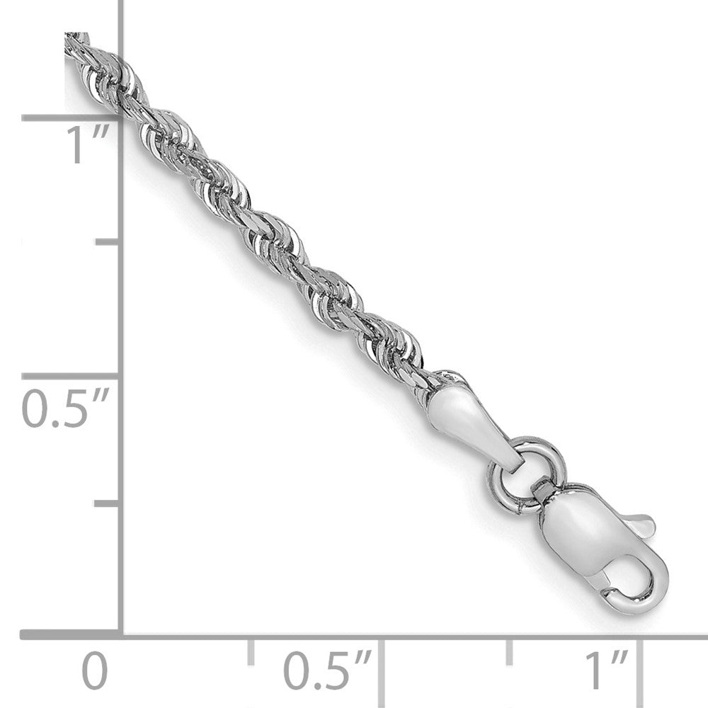 14k White Gold 2.25mm D/C Quadruple Rope Chain Anklet