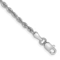 14k White Gold 2.25mm D/C Quadruple Rope Chain Anklet