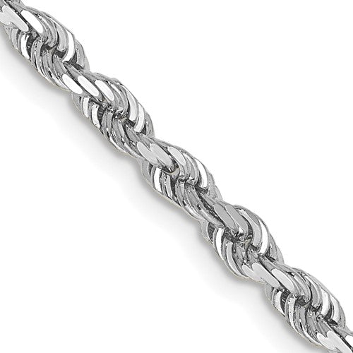 14k White Gold 3.35mm D/C Quadruple Rope Chain