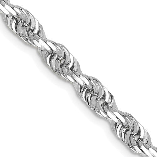 14k White Gold 4.5mm D/C Quadruple Rope Chain