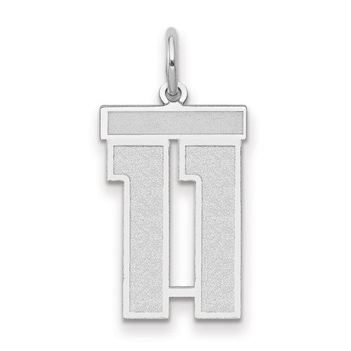 14kw Medium Satin Number 11 Charm