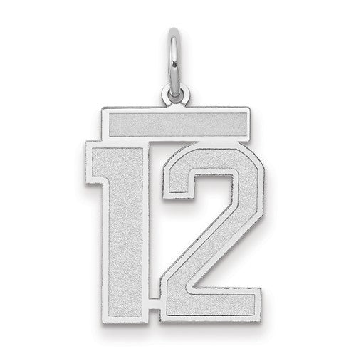 14kw Medium Satin Number 12 Charm