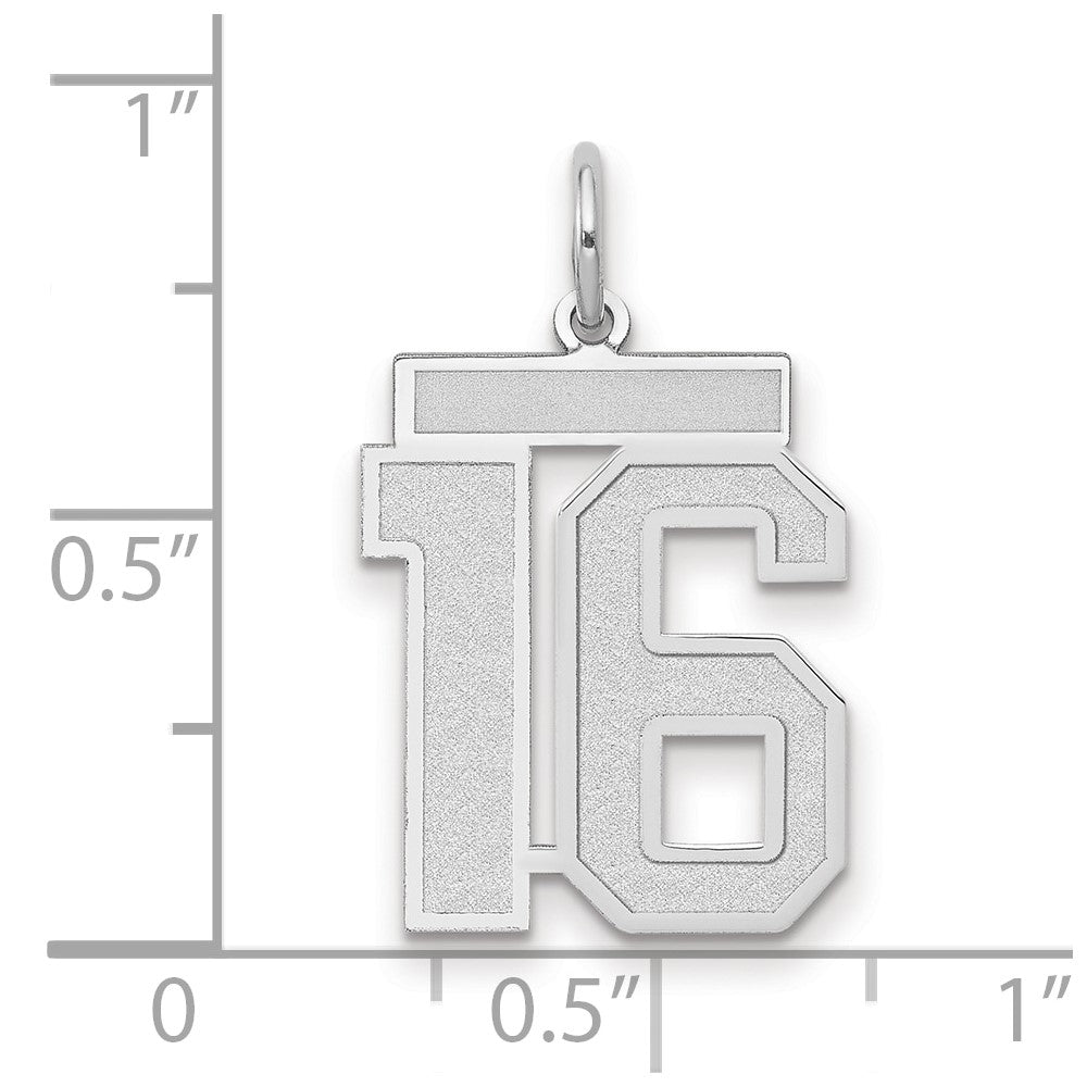 14kw Medium Satin Number 16 Charm
