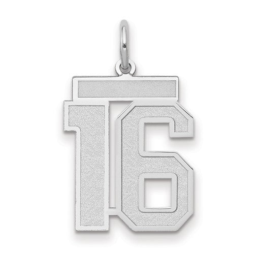 14kw Medium Satin Number 16 Charm