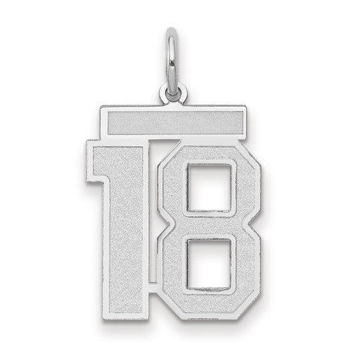 14kw Medium Satin Number 18 Charm