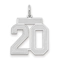 14kw Medium Satin Number 20 Charm