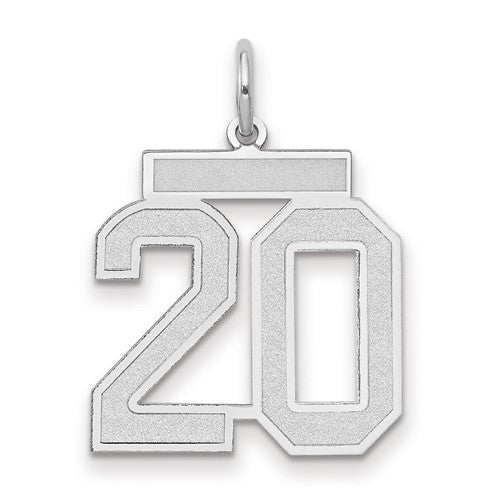 14kw Medium Satin Number 20 Charm