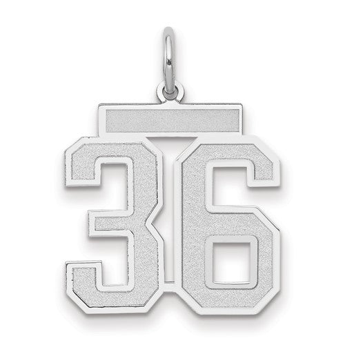14kw Medium Satin Number 36 Charm