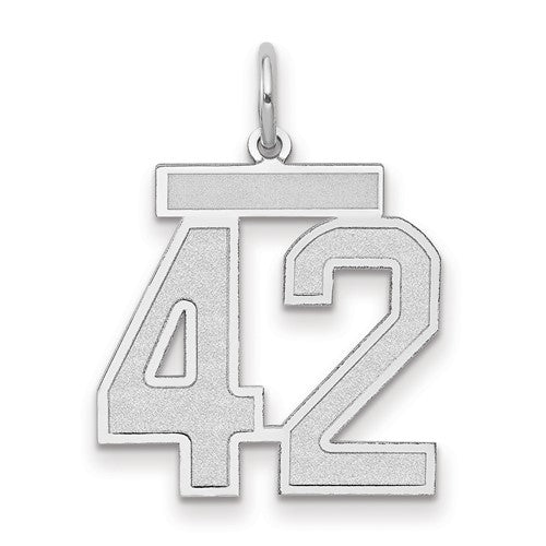 14kw Medium Satin Number 42 Charm