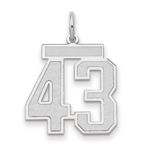 14kw Medium Satin Number 43 Charm