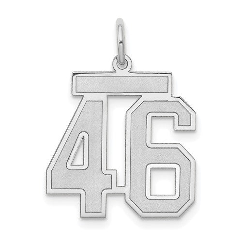 14kw Medium Satin Number 46 Charm