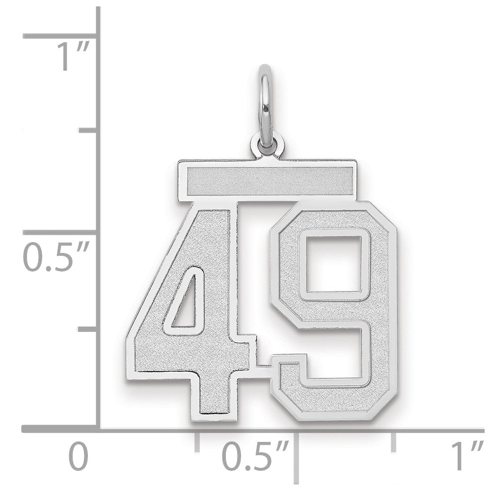 14kw Medium Satin Number 49 Charm