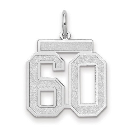 14kw Medium Satin Number 60 Charm