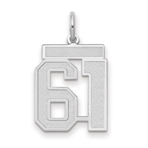 14kw Medium Satin Number 61 Charm