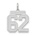 14kw Medium Satin Number 62 Charm