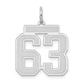 14kw Medium Satin Number 63 Charm