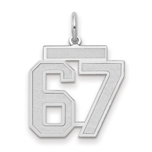 14kw Medium Satin Number 67 Charm