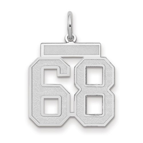 14kw Medium Satin Number 68 Charm
