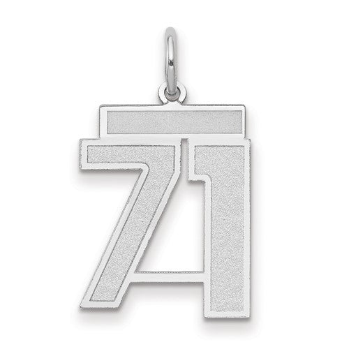 14kw Medium Satin Number 71 Charm