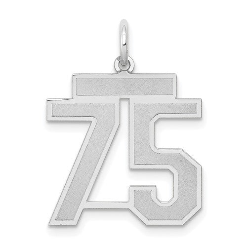 14kw Medium Satin Number 75 Charm