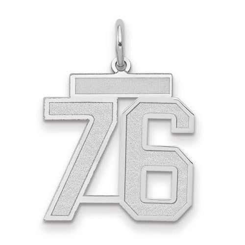 14kw Medium Satin Number 76 Charm