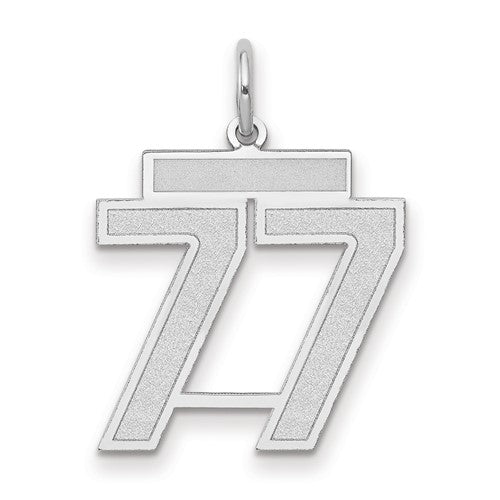 14kw Medium Satin Number 77 Charm