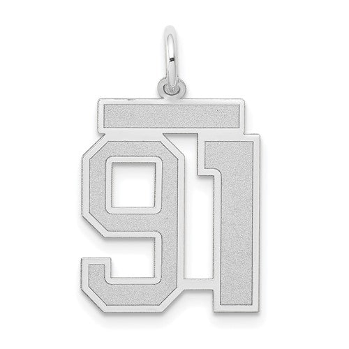 14kw Medium Satin Number 91 Charm