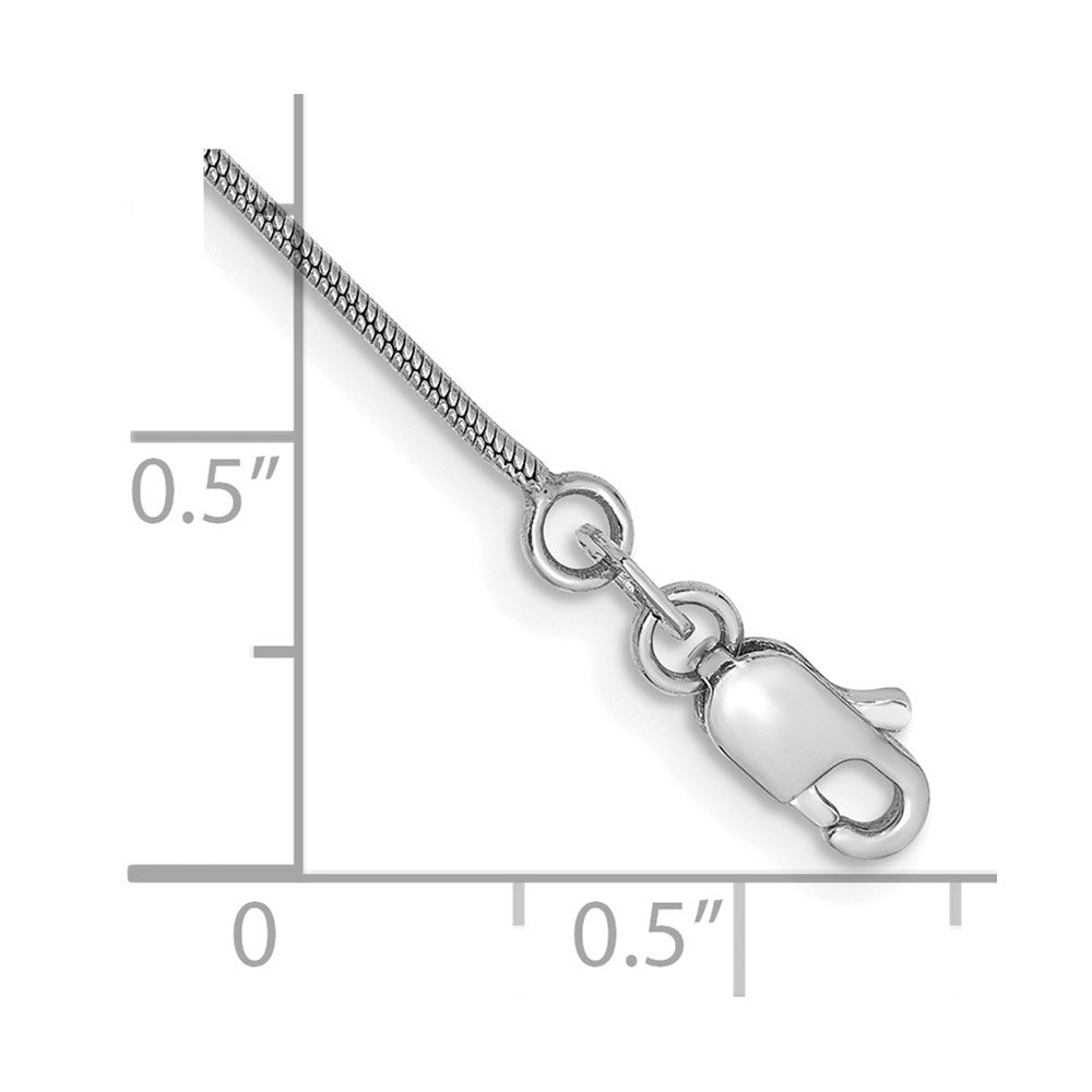 14k White Gold .9mm Round Snake Chain