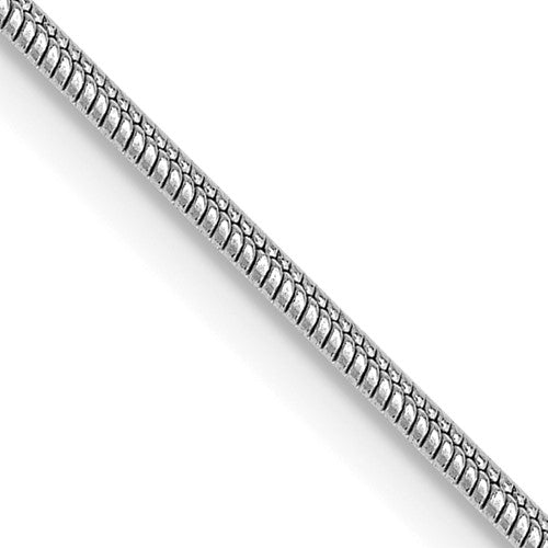 14k White Gold 1.1mm Round Snake Chain