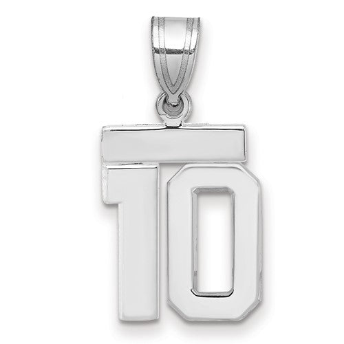 14kw Small Polished Number 10 Charm