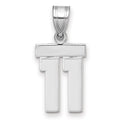 14kw Small Polished Number 11 Charm