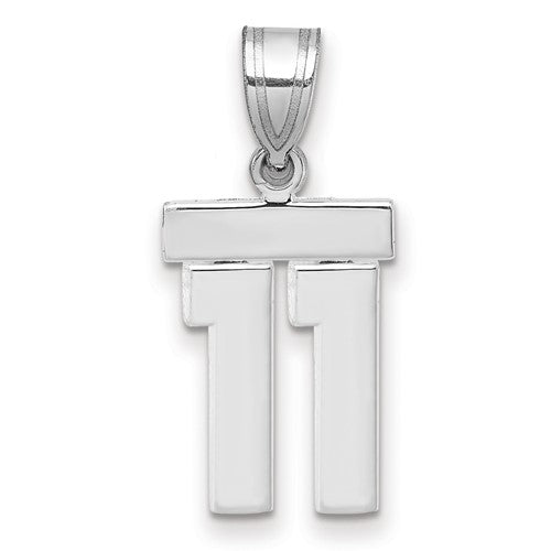 14kw Small Polished Number 11 Charm
