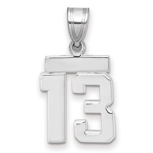 14kw Small Polished Number 13 Charm