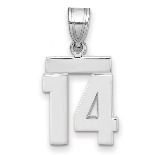 14kw Small Polished Number 14 Charm