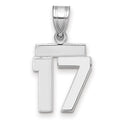 14kw Small Polished Number 17 Charm