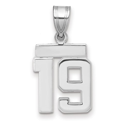 14kw Small Polished Number 19 Charm