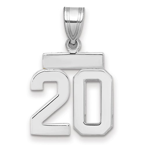 14kw Small Polished Number 20 Charm