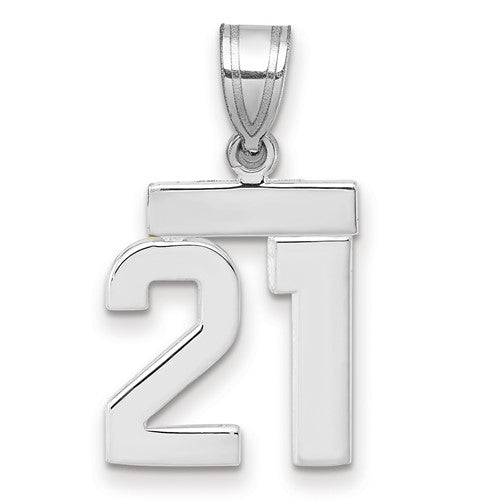 14kw Small Polished Number 21 Charm